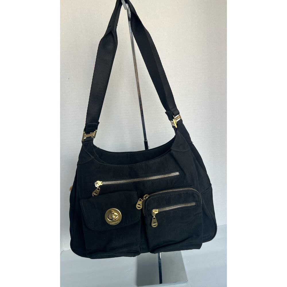 Baggallini San Marino Black Nylon Satchel Tote Shoulder‎ Travel Bag